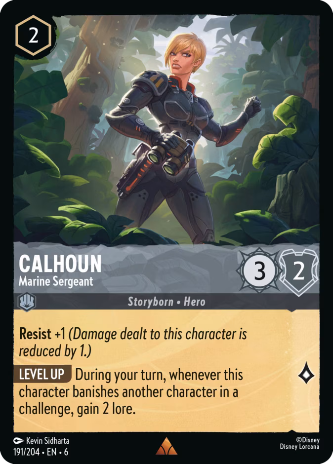 Calhoun - Marine Sergeant Lorcana card (191/204, Azurite Sea)