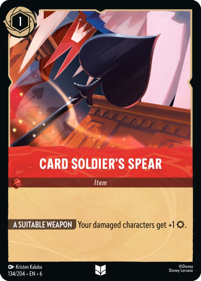 Card Soldier's Spear Lorcana card (134/204, Azurite Sea)