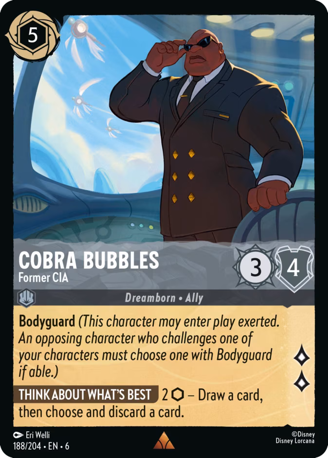 Cobra Bubbles - Former CIA Lorcana card (188/204, Azurite Sea)