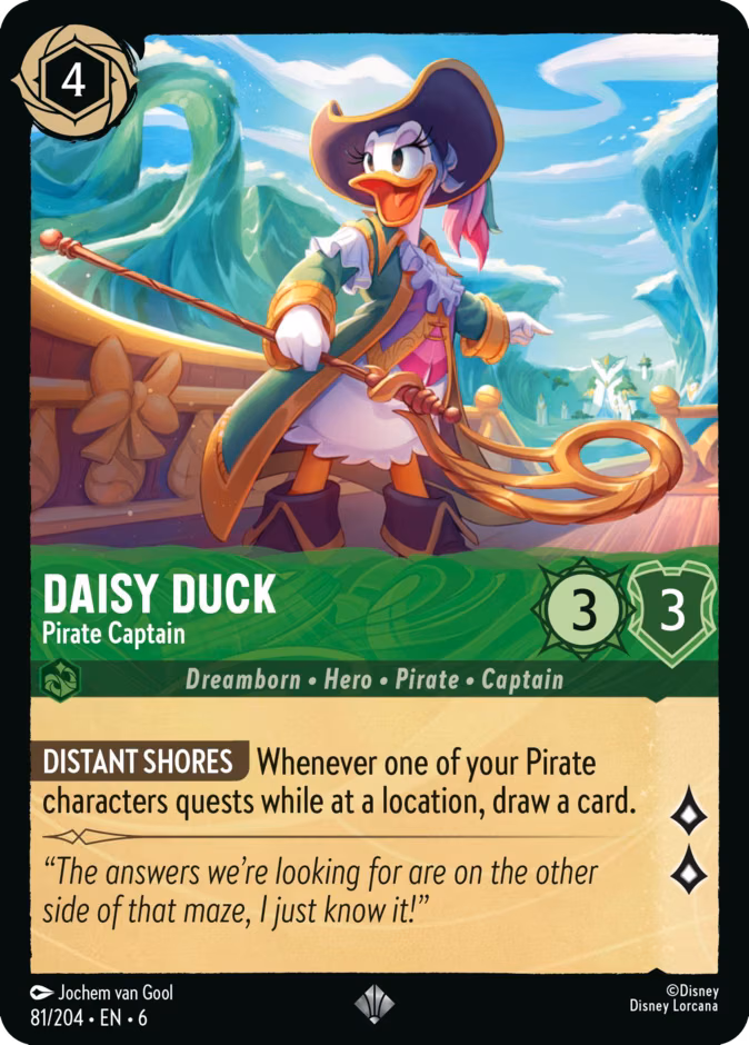 Daisy Duck - Pirate Captain Lorcana card (81/204, Azurite Sea)