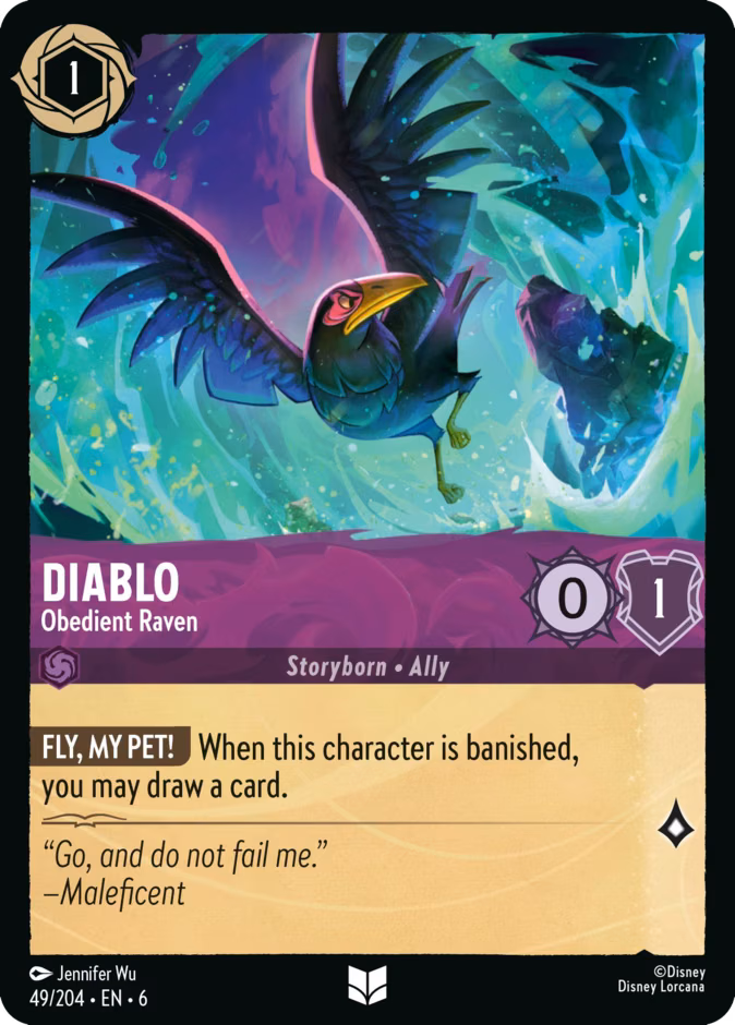 Diablo - Obedient Raven Lorcana card (49/204, Azurite Sea)