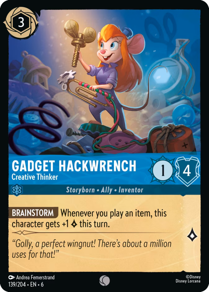 Gadget Hackwrench - Creative Thinker Lorcana card (139/204, Azurite Sea)