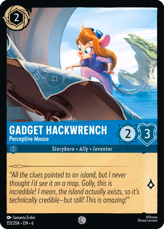 Gadget Hackwrench - Perceptive Mouse Lorcana card (151/204, Azurite Sea)