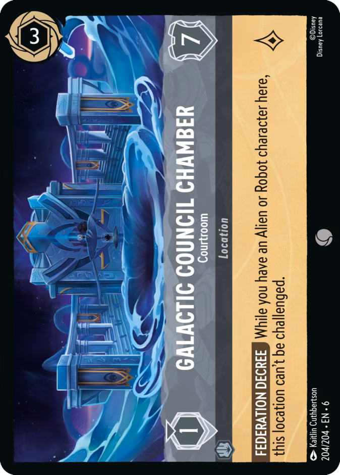 Galactic Council Chamber - Courtroom Lorcana card (204/204, Azurite Sea)