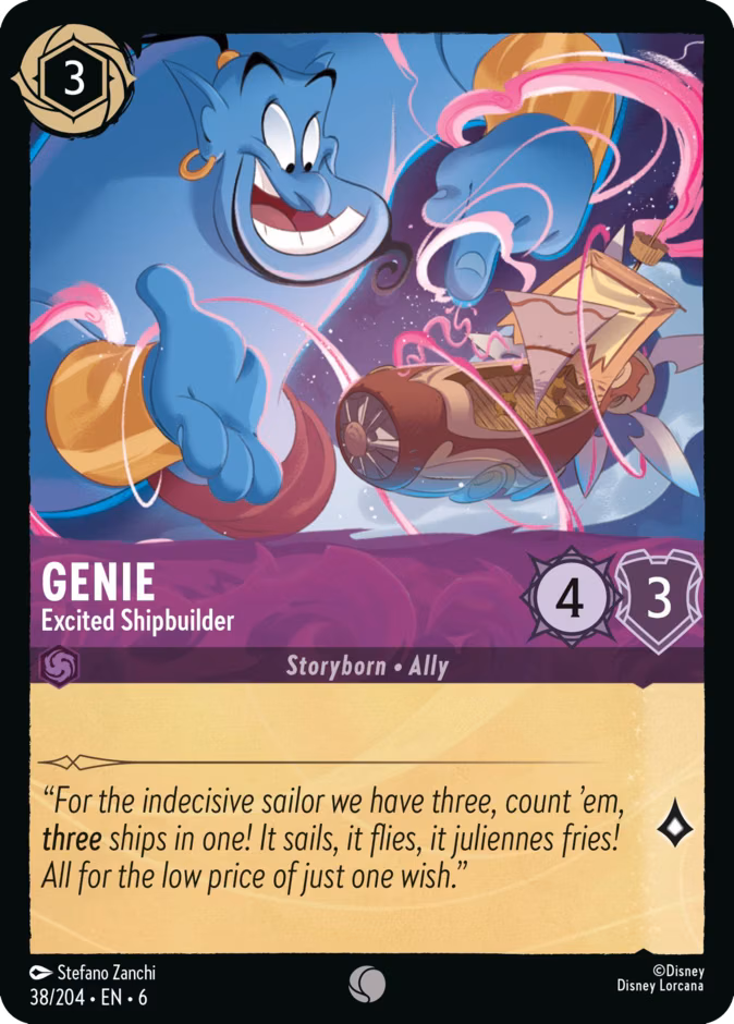 Genie - Excited Shipbuilder Lorcana card (38/204, Azurite Sea)