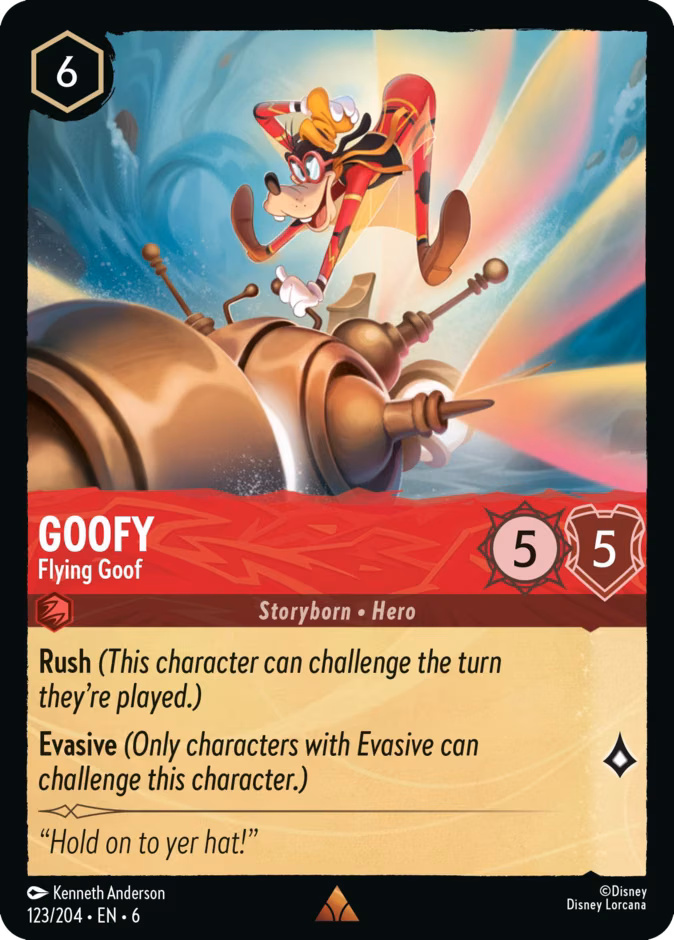 Goofy - Flying Goof Lorcana card (123/204, Azurite Sea)