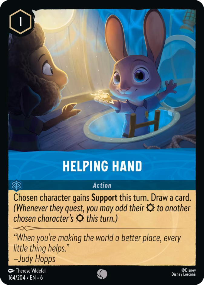 Helping Hand Lorcana card (164/204, Azurite Sea)