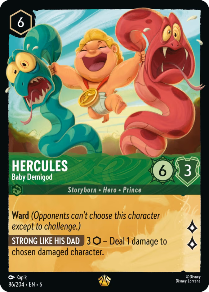 Hercules - Baby Demigod Lorcana card (86/204, Azurite Sea)