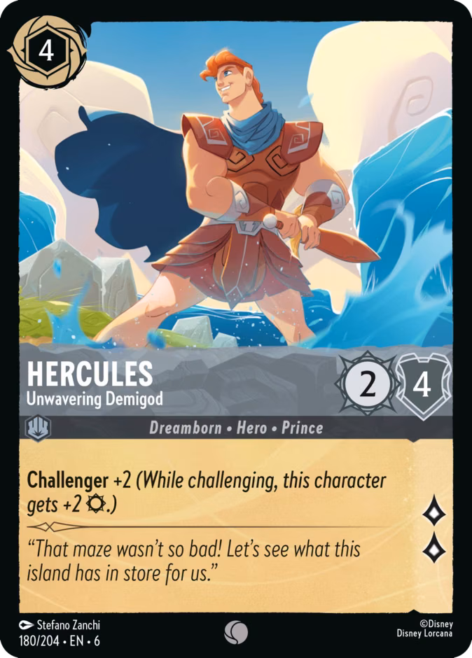 Hercules - Unwavering Demigod Lorcana card (180/204, Azurite Sea)