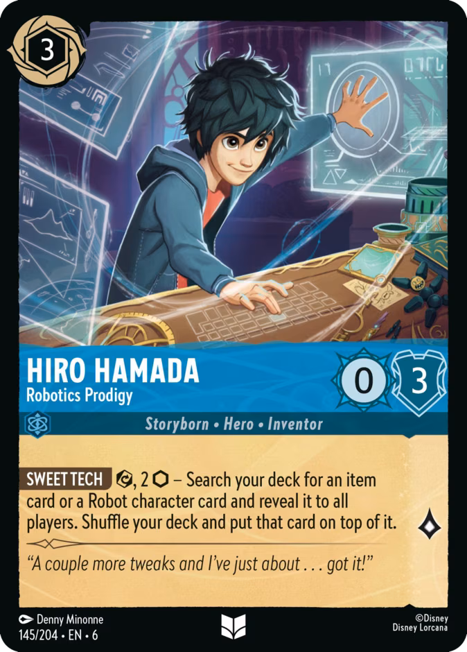 Hiro Hamada - Robotics Prodigy Lorcana card (145/204, Azurite Sea)