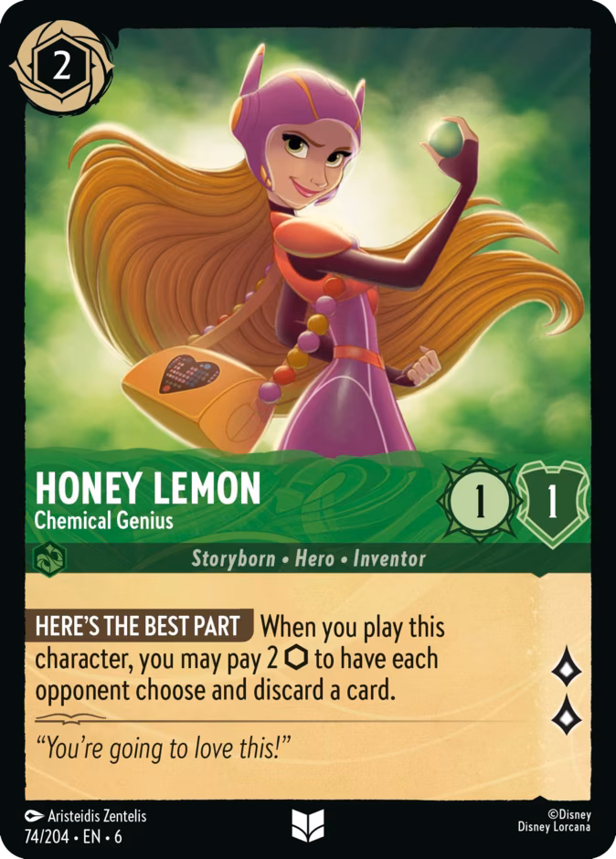 Honey Lemon - Chemical Genius Lorcana card (74/204, Azurite Sea)
