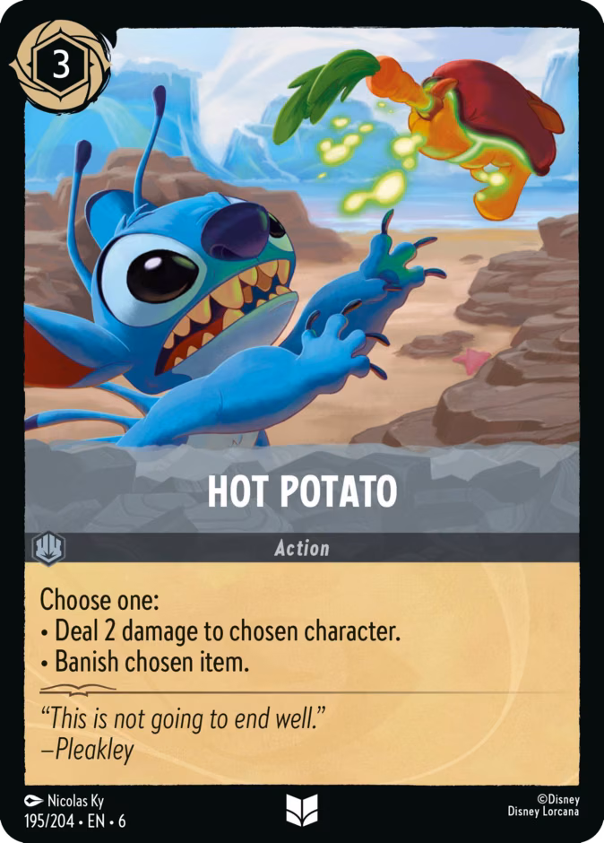 Hot Potato Lorcana card (195/204, Azurite Sea)