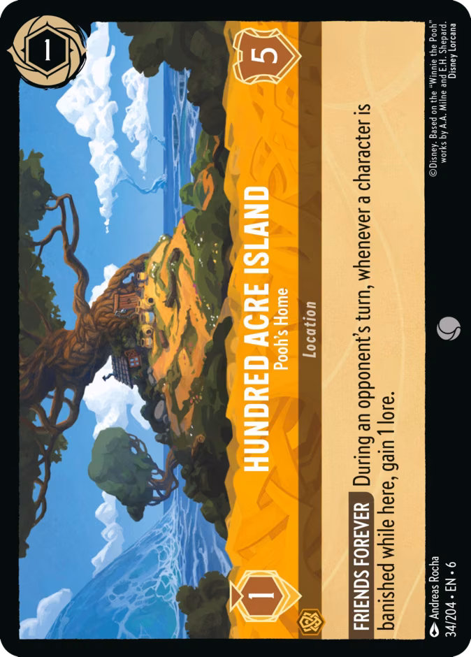 Hundred Acre Island - Pooh's Home Lorcana card (34/204, Azurite Sea)