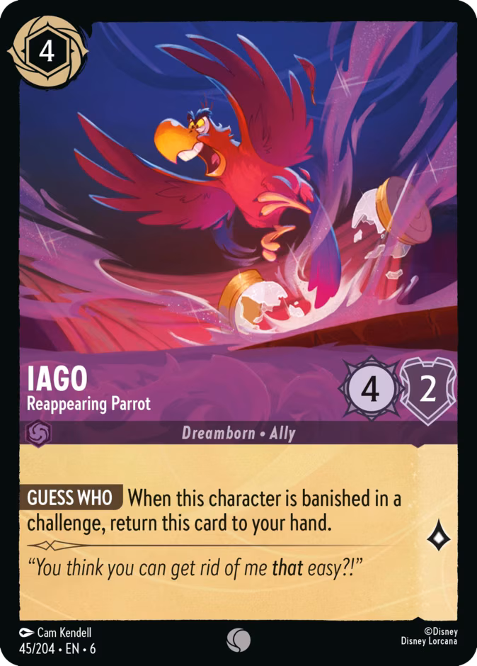 Iago - Reappearing Parrot Lorcana card (45/204, Azurite Sea)
