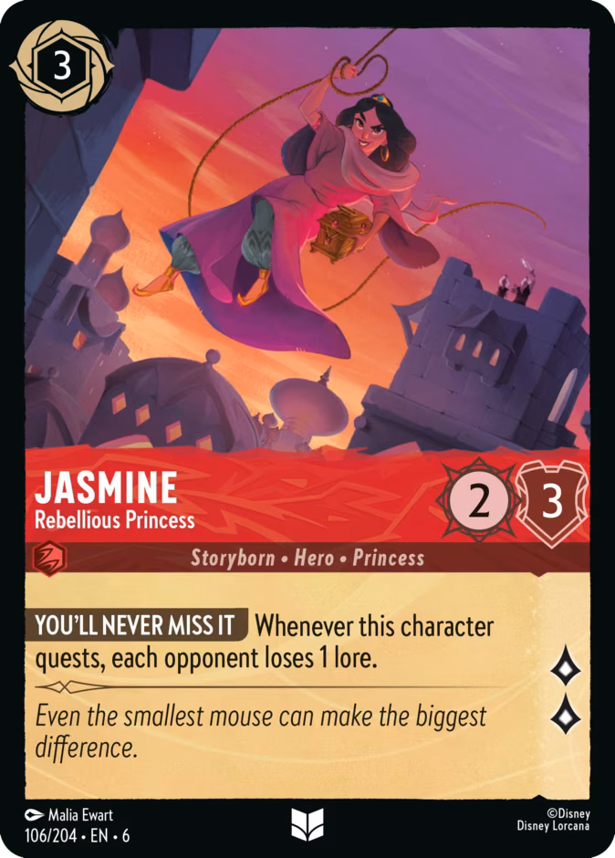 Jasmine - Rebellious Princess Lorcana card (106/204, Azurite Sea)