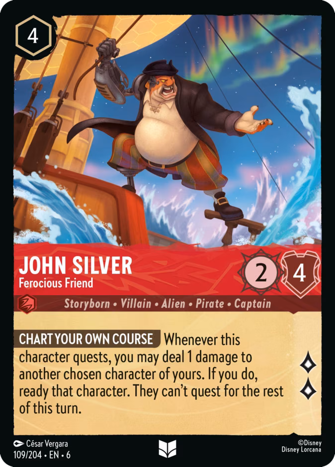 John Silver - Ferocious Friend Lorcana card (109/204, Azurite Sea)