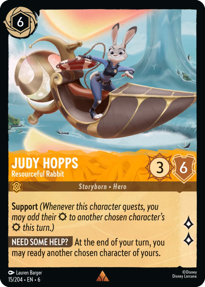 Judy Hopps - Resourceful Rabbit Lorcana card (15/204, Azurite Sea)