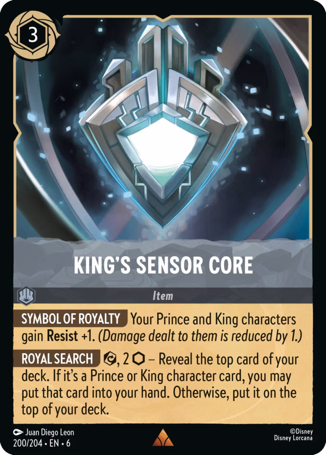 King's Sensor Core Lorcana card (200/204, Azurite Sea)