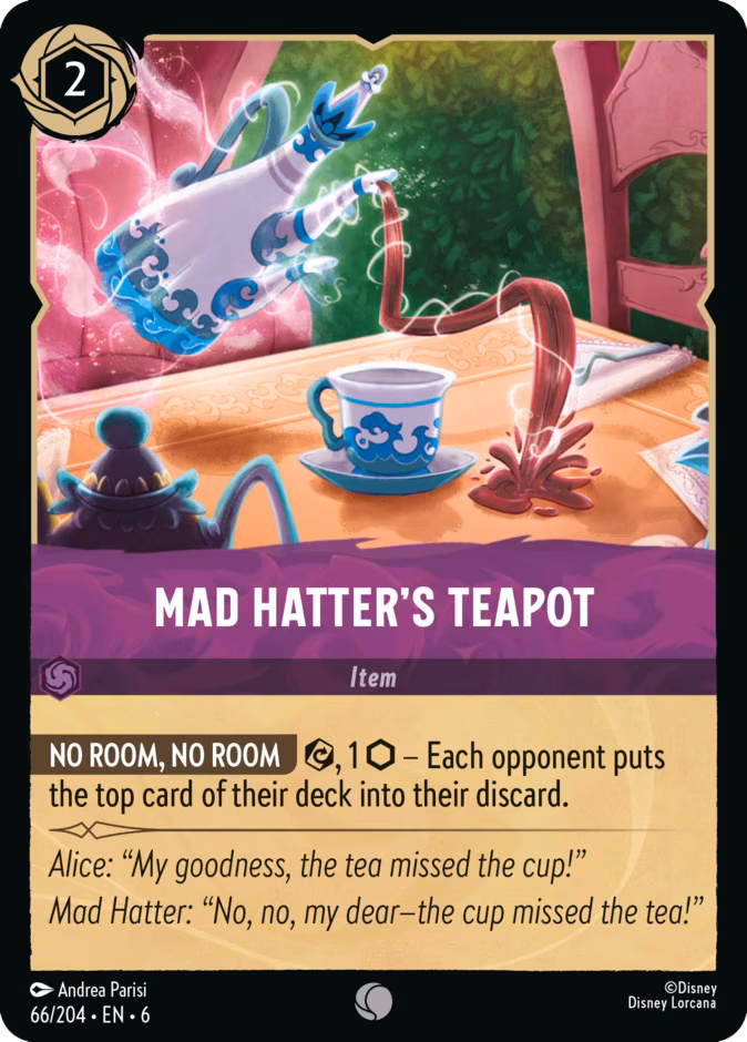 Mad Hatter's Teapot Lorcana card (66/204, Azurite Sea)