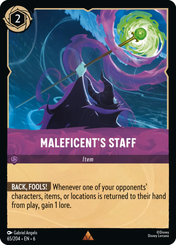 Maleficent's Staff Lorcana card (65/204, Azurite Sea)