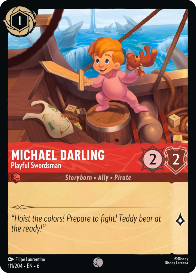 Michael Darling - Playful Swordsman Lorcana card (111/204, Azurite Sea)