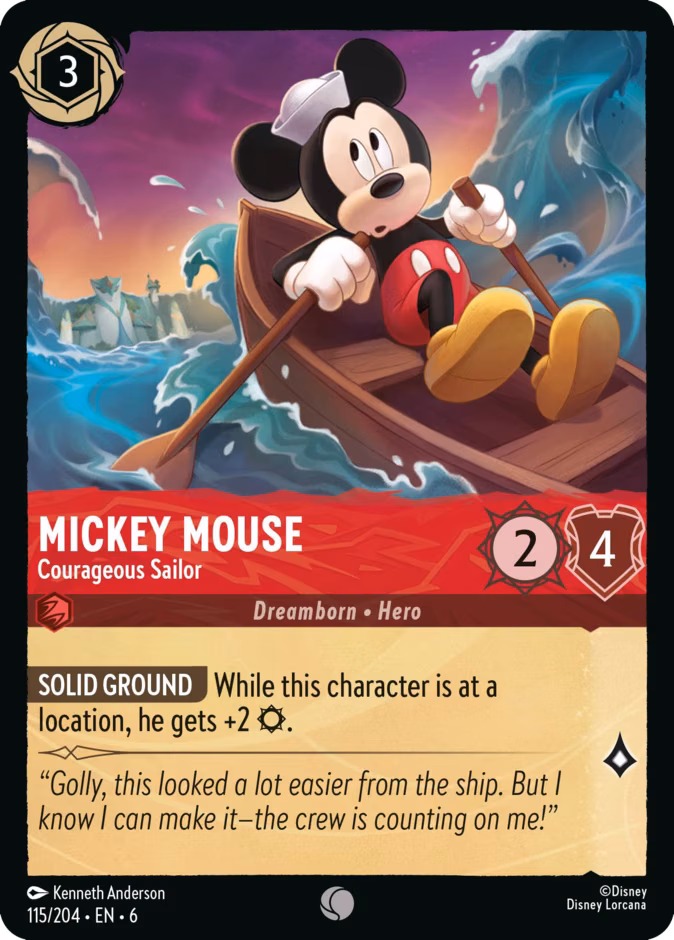 Mickey Mouse - Courageous Sailor Lorcana card (115/204, Azurite Sea)