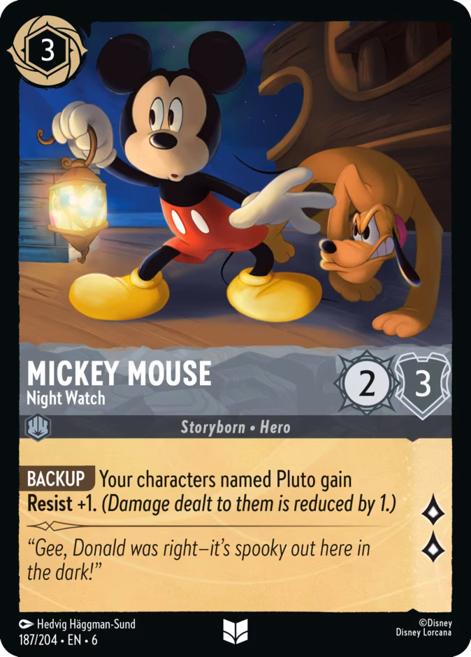 Mickey Mouse - Night Watch Lorcana card (187/204, Azurite Sea)