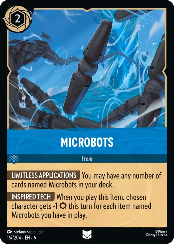 Microbots Lorcana card (167/204, Azurite Sea)
