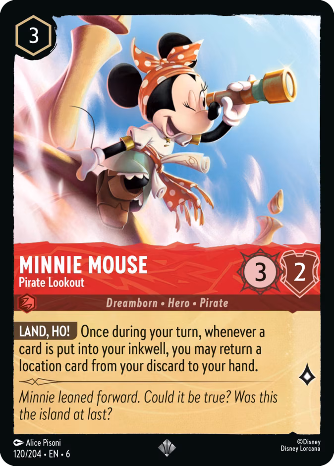Minnie Mouse - Pirate Lookout Lorcana card (120/204, Azurite Sea)