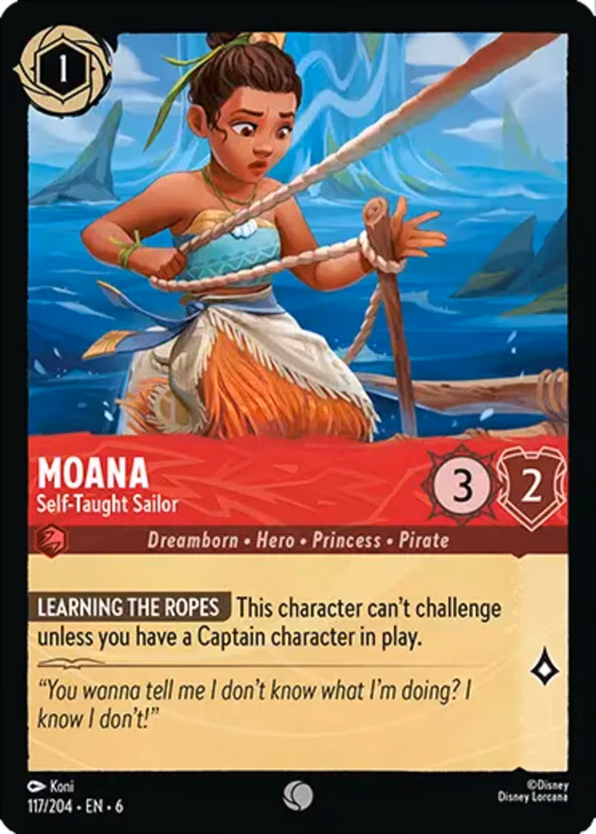 Moana - Self-Taught Sailor Lorcana card (117/204, Azurite Sea)