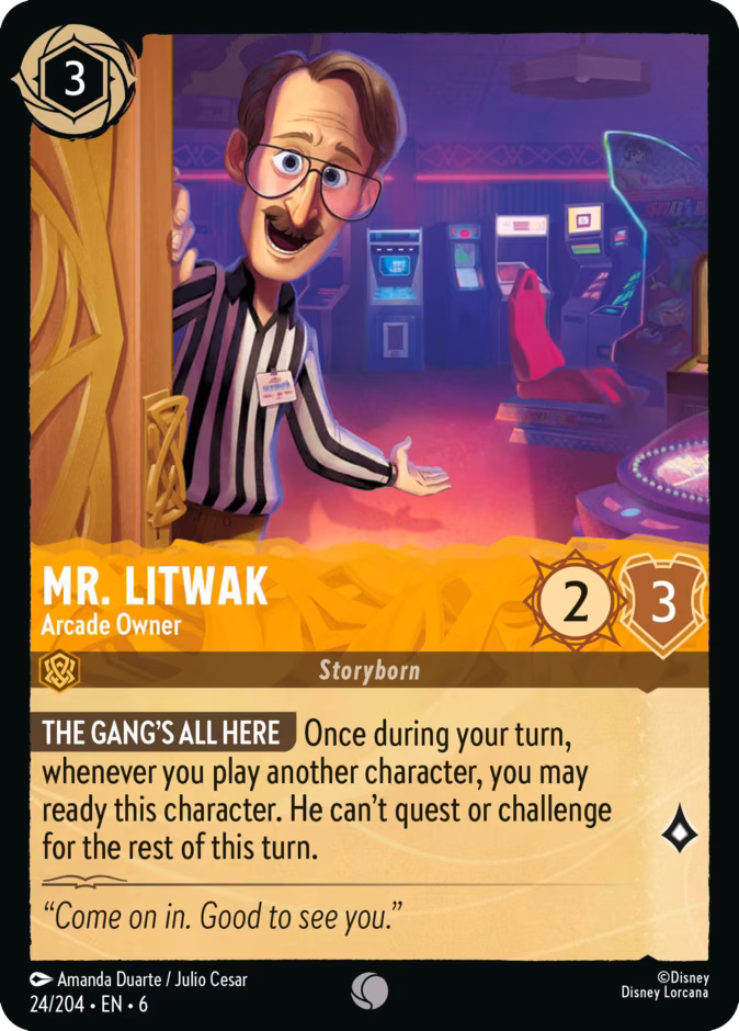 Mr. Litwak - Arcade Owner Lorcana card (24/204, Azurite Sea)