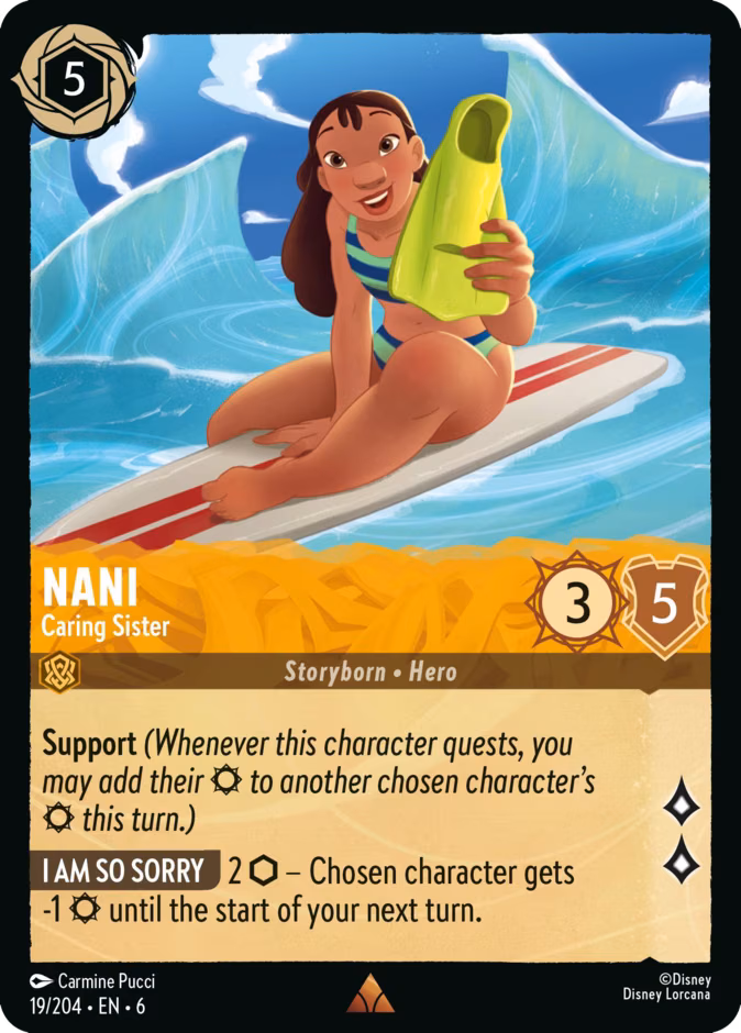 Nani - Caring Sister Lorcana card (19/204, Azurite Sea)
