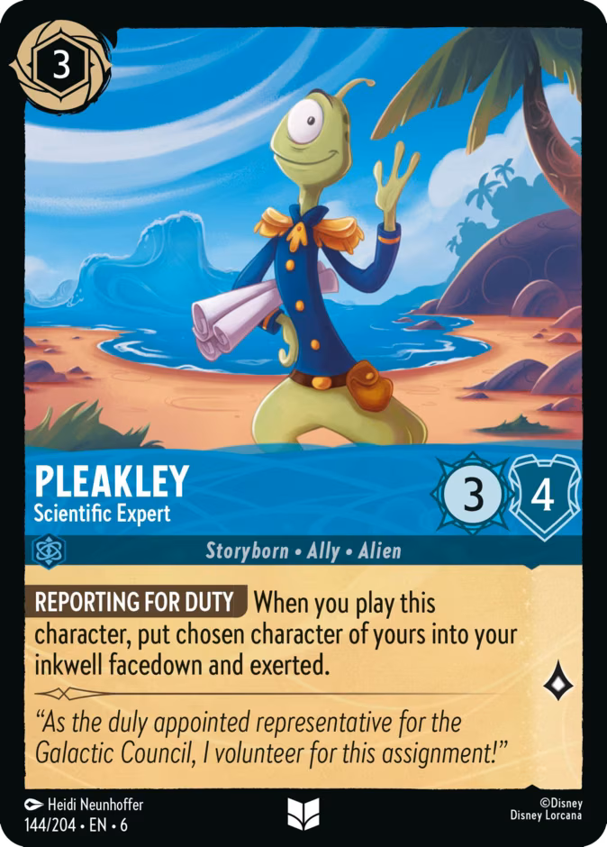 Pleakley - Scientific Expert Lorcana card (144/204, Azurite Sea)