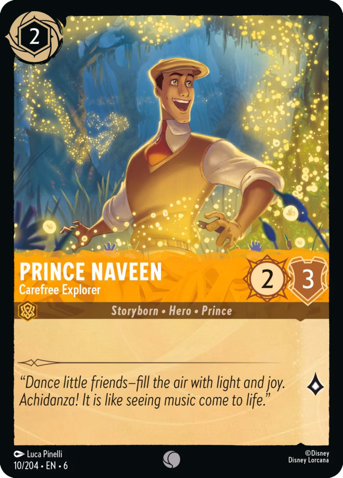 Prince Naveen - Carefree Explorer Lorcana card (10/204, Azurite Sea)