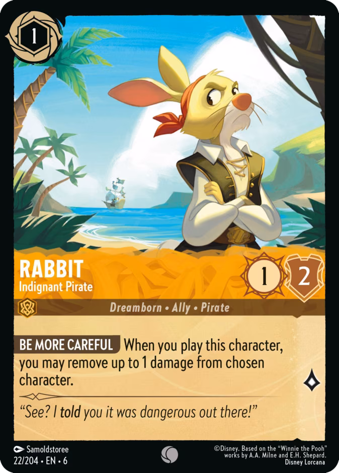 Rabbit - Indignant Pirate Lorcana card (22/204, Azurite Sea)
