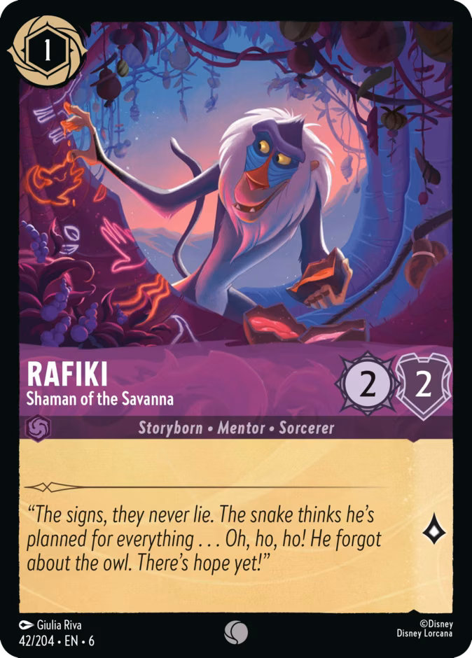 Rafiki - Shaman of the Savanna Lorcana card (42/204, Azurite Sea)