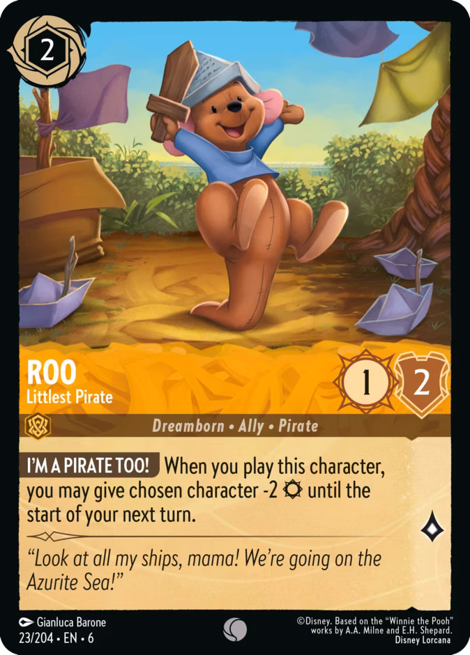 Roo - Littlest Pirate Lorcana card (23/204, Azurite Sea)