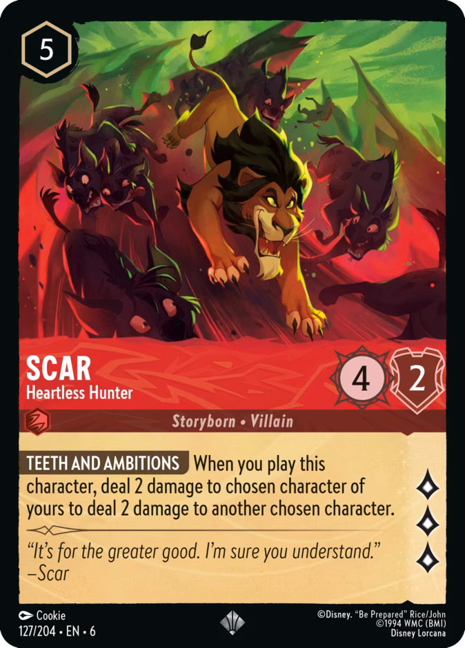 Scar - Heartless Hunter Lorcana card (127/204, Azurite Sea)