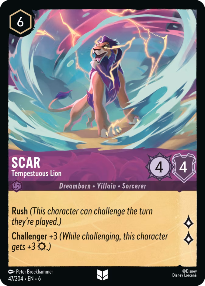 Scar - Tempestuous Lion Lorcana card (47/204, Azurite Sea)