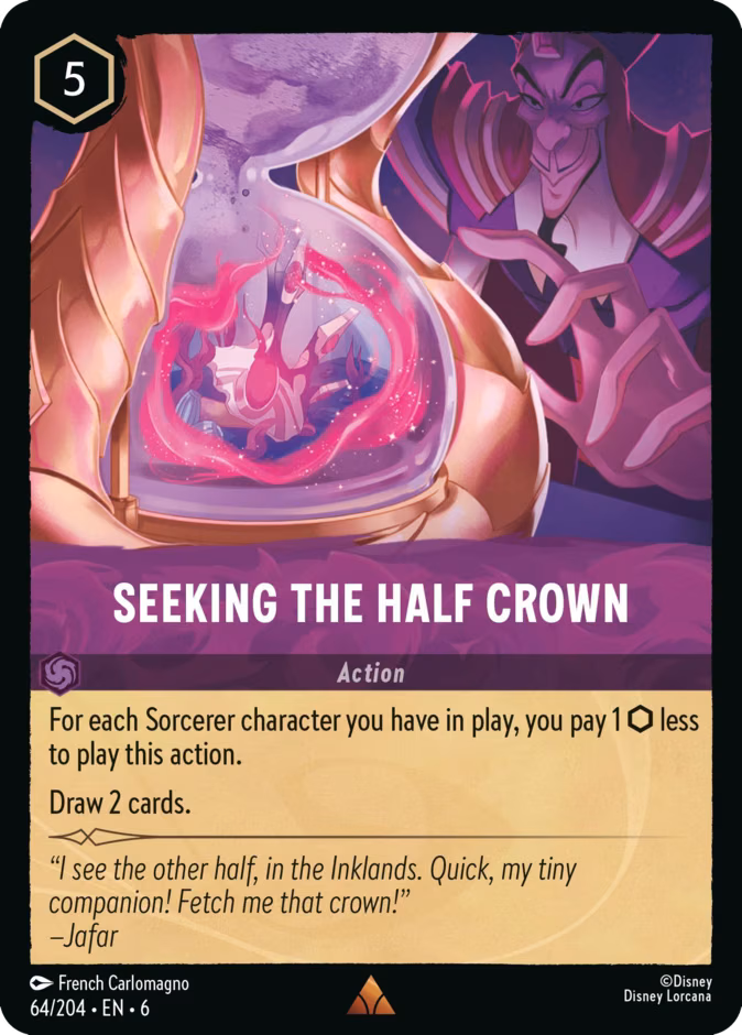Seeking the Half Crown Lorcana card (64/204, Azurite Sea)