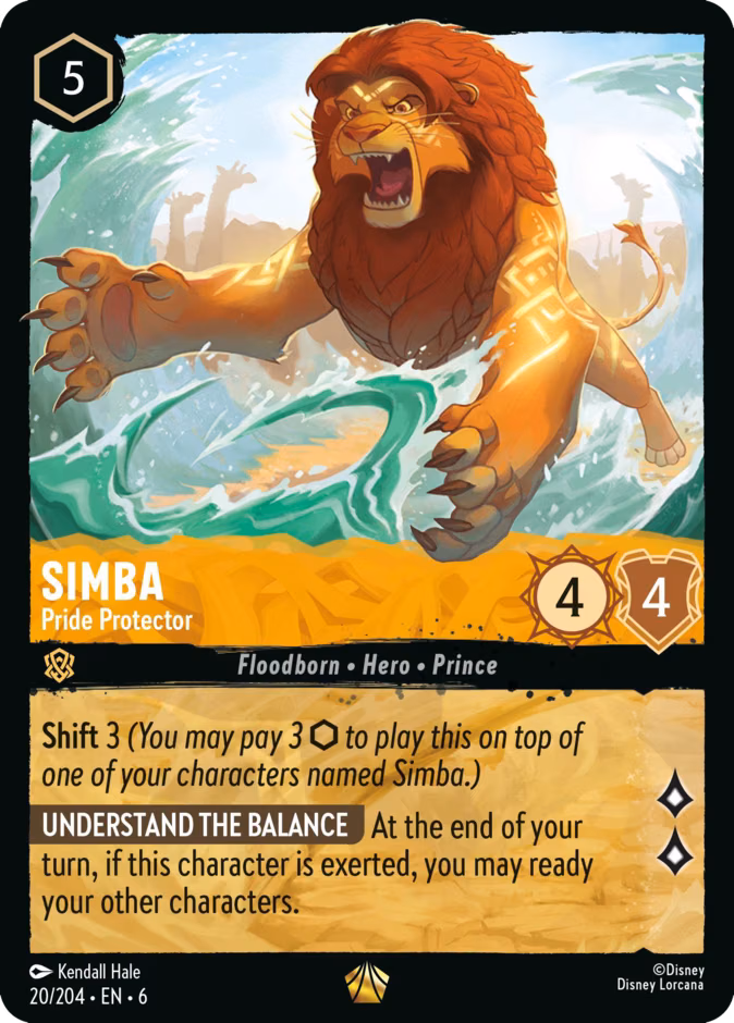 Simba - Pride Protector Lorcana card (20/204, Azurite Sea)