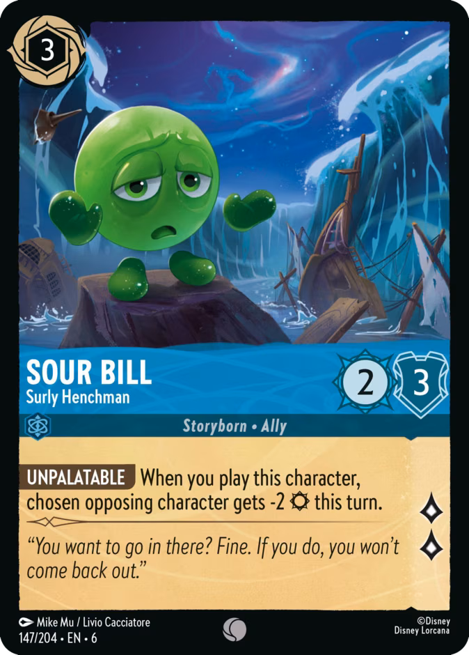 Sour Bill - Surly Henchman Lorcana card (147/204, Azurite Sea)