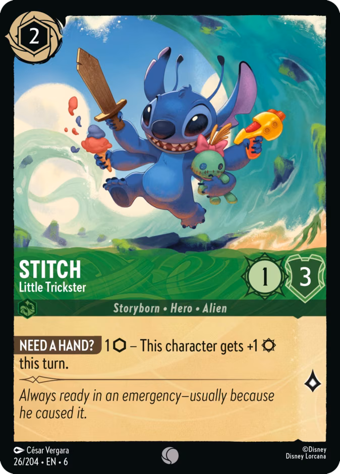Stitch - Little Trickster Lorcana card (26/204, Azurite Sea)