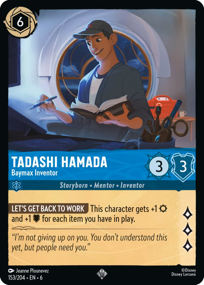 Tadashi Hamada - Baymax Inventor Lorcana card (153/204, Azurite Sea)