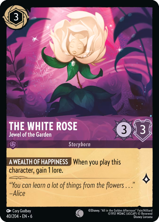 The White Rose - Jewel of the Garden Lorcana card (40/204, Azurite Sea)