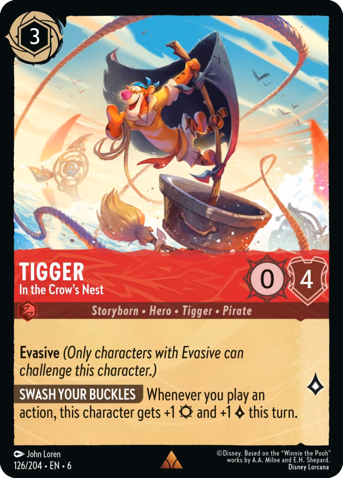 Tigger - In the Crow's Nest Lorcana card (126/204, Azurite Sea)
