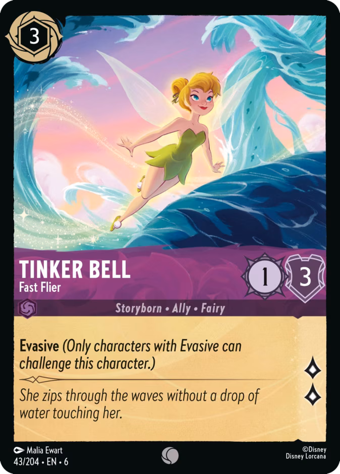 Tinker Bell - Fast Flier Lorcana card (43/204, Azurite Sea)