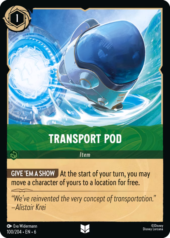 Transport Pod Lorcana card (100/204, Azurite Sea)