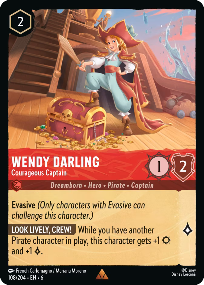 Wendy Darling - Courageous Captain Lorcana card (108/204, Azurite Sea)