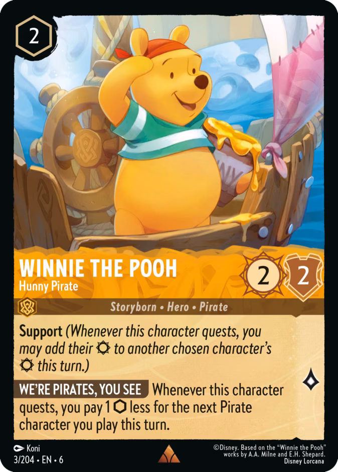 Winnie the Pooh - Hunny Pirate Lorcana card (3/204, Azurite Sea)